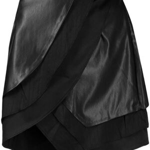 RTA
Sevyn Silk & Faux Leather Miniskirt In Black